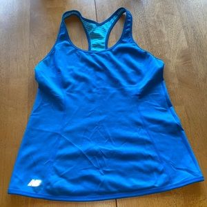 New Balance reversible fitted tank top. Size large solid blue and stripped blue.